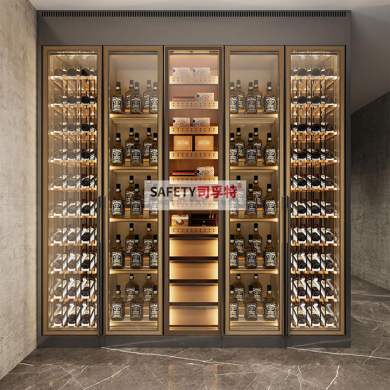 不銹鋼酒柜款式多樣，美觀時尚，經(jīng)久耐用(圖1)